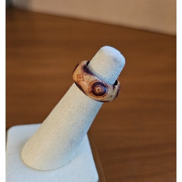 Size 4 Real Wood Unisex Ring Handcrafted Matte Finish Minimalist Jewelry - Picture 2 of 4